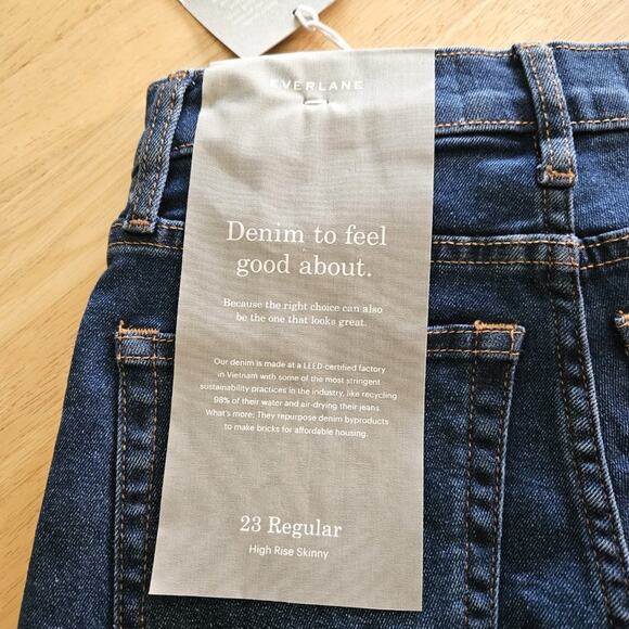 Everlane The Authentic Stretch High-Rise Skinny Jeans- Mid Blue - size 23 - NWT - Picture 5 of 8